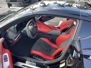 corvette interior professionally detailed in sarasota by nomad wash & detail